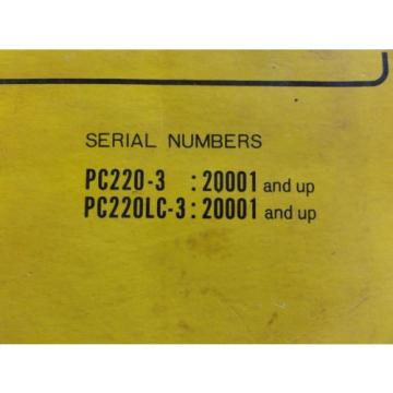 Komatsu PC220-3, PC220LC-3 Hydraulic Excavator Parts Book  PEPB02060300