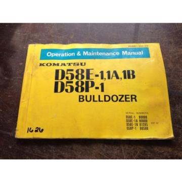 OEM KOMATSU D58E-1, 1A, 1B D58P-1 Bulldozer Operation Maintenance Manual AUC