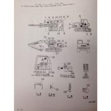 KOMATSU PC120-6 Hydraulic Excavator Parts Manual Book