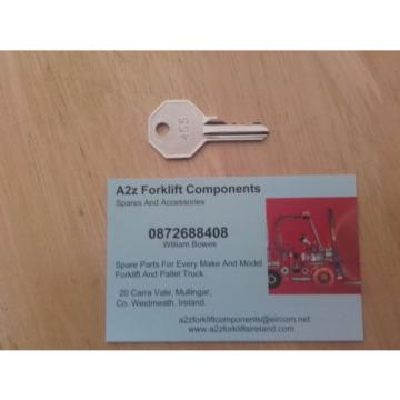 ORIGINAL  455  FORKLIFT KEY. SKYJACK UPRIGHT, ROCLA  LINDE STILL BT