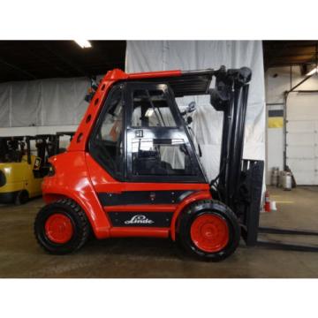 2005 LINDE H80D 17500 LB DIESEL FORKLIFT ENCLOSED HEATED CAB 3397 HOURS