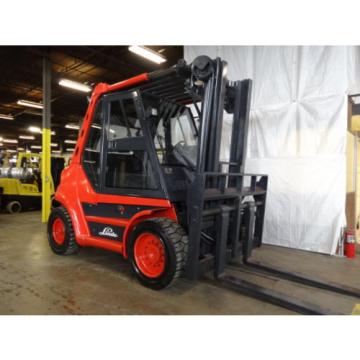 2005 LINDE H80D 17500 LB DIESEL FORKLIFT ENCLOSED HEATED CAB 3397 HOURS