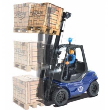 Carson Blue Forklift Linde H 40 D + Pallet Cargo RC Model Car 1:14 Genuine New