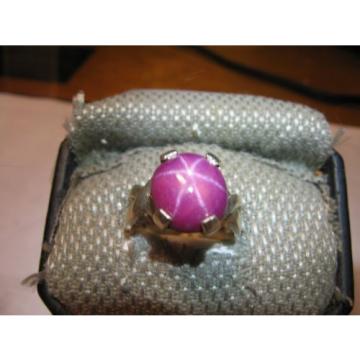 BIG 12MM CLARET RED LINDE STAR SAPPHIRE RING .925 STERLING SILVER SIZE 7.