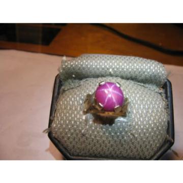 BIG 12MM CLARET RED LINDE STAR SAPPHIRE RING .925 STERLING SILVER SIZE 7.