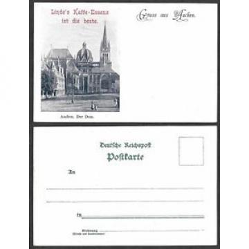 Old Germany Postcard - Gruss aus Aachen - Linde&#039;s Kaffe-Essenz, Coffee - Church