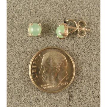 VINTAGE LINDE LINDY PETITE 5MM MINT GREEN STAR SAPPHIRE CREATED EARRINGS.925 S/S