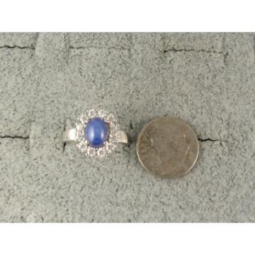 HALO LINDE LINDY CRNFLWR BLUE STAR SAPPHIRE CREATED SECOND RING STAINLESS STEEL