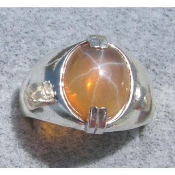 MEN&#039;S 12x10mm 4+ CT TRNS YELLOW LINDE LINDY STAR SAPPHIRE CREATED SECOND RING SS