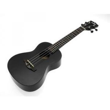 kokio Linde Concert Ukulele mit Tasche, Schwarz