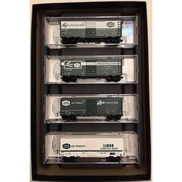 MTL N-Scale Linde Gas 40&#039; Standard Boxcar 4 Car Runner Set Pt # 993 01 490