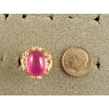 PMP LINDE LINDY TRANS HOT PINK STAR SAPPHIRE CREATED SOLID 10K YELLOW GOLD RING