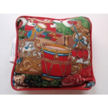 Linde Products Small Decorative Christmas Pillow Holiday Toys Drums Red Festive