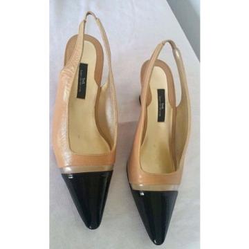 Susan van der Linde Marguerite Camel Leather Slingback Heel -39 1/2 Retail $695