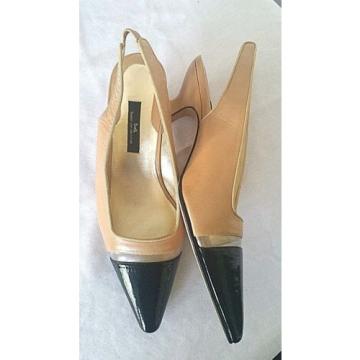 Susan van der Linde Marguerite Camel Leather Slingback Heel -39 1/2 Retail $695