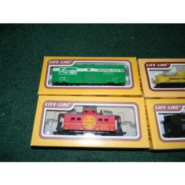 HO scale 4 car Life Like Lot Linde Box Hudson Tanker Santa Fe caboose Erie Hoppr