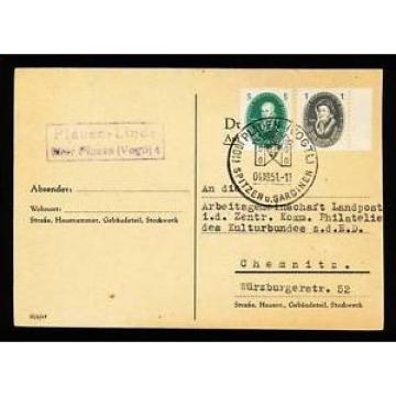 132907) DDR Landpostbeleg Plauen Linde +ber Plauen