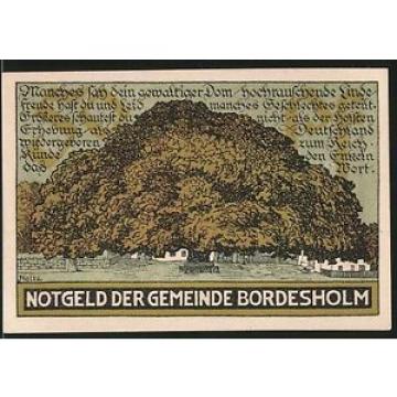 Notgeld Bordesholm 1921, 50 Pfennig, Stadtwappen, Linde