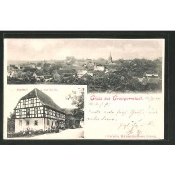 tolle AK Grossgarnstadt, Gesamtansicht &amp; Gasthof zur Linde 1905