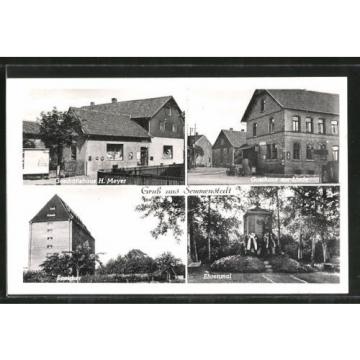 AK Semmenstedt, Ehrenmal, Speicher, Geschäftshaus H. Meyer, Gasthaus zur Linde