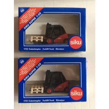 Siku 1722 Linde Forklift Truck x 2 Mint Boxed