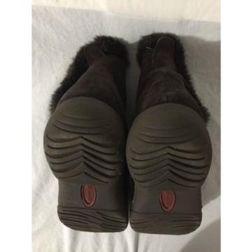 BearTraps &#039;Cammy&#039; Ankle Boots Brown Suede Faux Fur Linde Size 7.5M