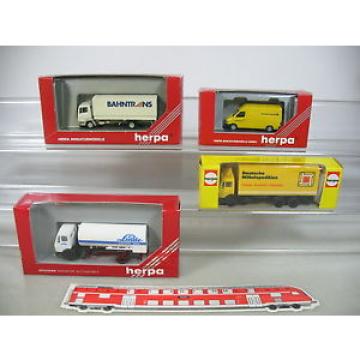 AP337-0,5# 4x Herpa H0 Models: 806050 Linde+LKW Rail trans+042680 Post+806 390