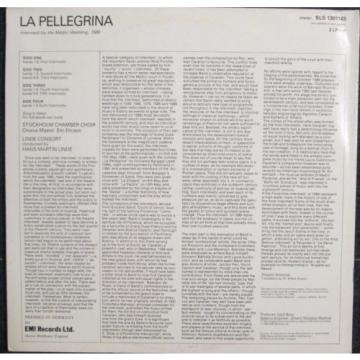 Stockholm Chamber Choir/LINDE CONSORT - La Pellegrina ~Classical EMI Angel LP