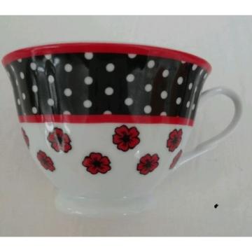 Linde Lane Dress Up High Heel Shoe China Tea Cup Saucer Teacup Black Red Polka