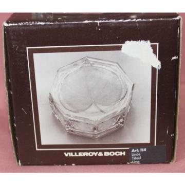 VILLEROY &amp; BOCH VB Blätterornament Linde Bonboniere Ø10,5 H5 Glasbonboniere 8730