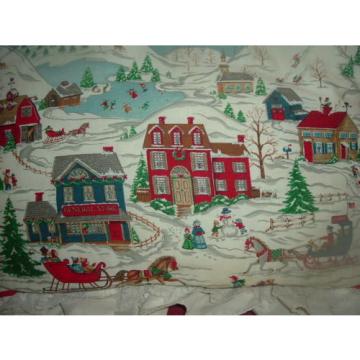 CHRISTMAS VINTAGE THROW PILLOW-TOWN SCENE- LINDE PRODUCTS-EX-CELL  HOME FASHIONS