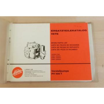 Linde Verstellpumpe PV 105 T  für CLAAS Mähdrescher Ersatzteilkatalog 1975