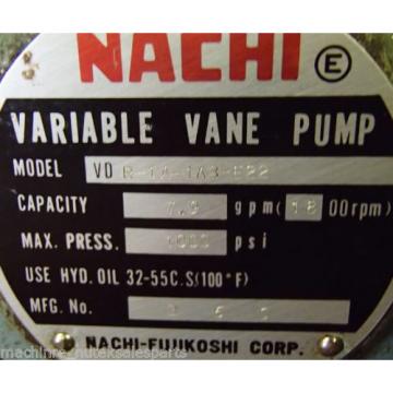 Nachi Variable Vane Pump VDR-1A-1A3-E22 _ VDR1A1A3E22 _ Check Valve CA-T03-1-20