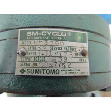 Sumitomo HC3090 59:1 31 HP 296 RPM Inline Planetary Speed Reducer Gear Box Origin