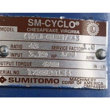 Origin SUMITOMO CNHJ-6125Y-43 GEAR REDUCER CNHJ6125Y43