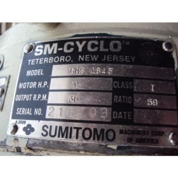 SUMITOMO SM-CYCLO HMS 1845 WITH TOSHIBA MOTOR 1 HP RPM 1735 V 460  USED