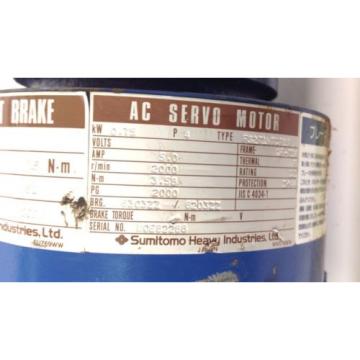 SUMITOMO MAGNETIC BRAKE AC SERVO MOTOR CNVM-6105-SV-B-13