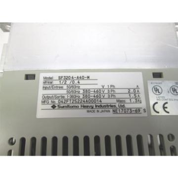 Sumitomo SF3204-A40-W 3 Phase AC Motor Drive Inverter VFD SF-320, 1/2HP 380/460V