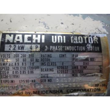 NACHI HYDRAULIC MOTOR PUMP LTIS90-NR PVS-1B-22N1-U-11 UPV-1A-22N1-22AG-4-4412B