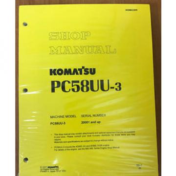 Komatsu Service PC58UU-3 Excavator Shop Repair Manual