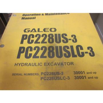 Komatsu PC228US-3 PC228USLC-3 Excavator Operation &amp; Maintenance Manual 2004