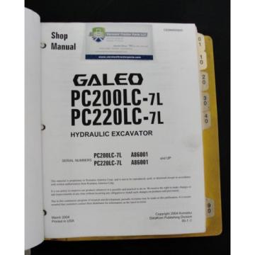 Komatsu Galeo PC200LC-7L excavator service shop repair manual CEBM005805