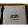 Komatsu WA380-3 420 450-3 WA600-3 SERVICE SHOP REPAIR MANUAL WHEEL LOADER GUIDE