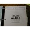 Komatsu WA380-3 420 450-3 WA600-3 SERVICE SHOP REPAIR MANUAL WHEEL LOADER GUIDE