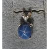 LINDE LINDY 10X8MM 3+ CT CORNFLOWR BLUE STAR SAPPHIRE CREATED 925 S/S PENDANT #1 small image