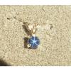 VINTAGE LINDE LINDY PETITE 5MM RD CF BLUE STAR SAPPHIRE CREATED PENDANT NOCHN SS