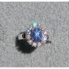 HALO LINDE LINDY CRNFLWR BLUE STAR SAPPHIRE CREATED SECOND RING STAINLESS STEEL