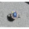 HALO LINDE LINDY CRNFLWR BLUE STAR SAPPHIRE CREATED SECOND RING STAINLESS STEEL