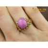 14K Yellow Gold Pink Linde Star Gem Solitaire Women&#039;s Ring Size 6