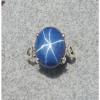 16X12MM 9+CT LINDE LINDY CRNFLWR BLUE STAR SAPPHIRE CREATED SECOND RING .925 SS